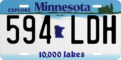 MN license plate 594LDH