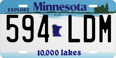 MN license plate 594LDM