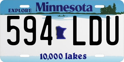 MN license plate 594LDU