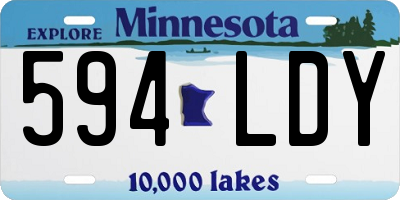 MN license plate 594LDY
