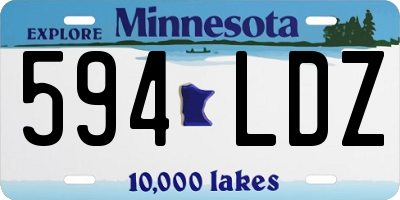 MN license plate 594LDZ