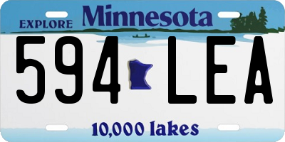MN license plate 594LEA