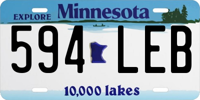 MN license plate 594LEB