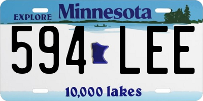 MN license plate 594LEE