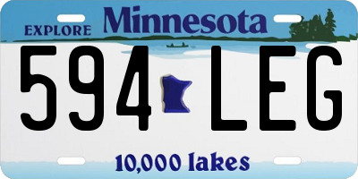 MN license plate 594LEG