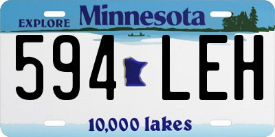 MN license plate 594LEH
