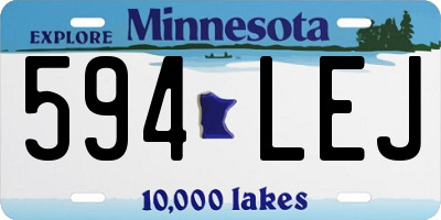 MN license plate 594LEJ