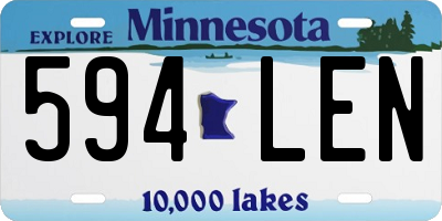 MN license plate 594LEN