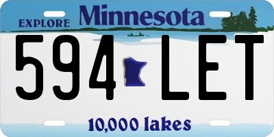 MN license plate 594LET