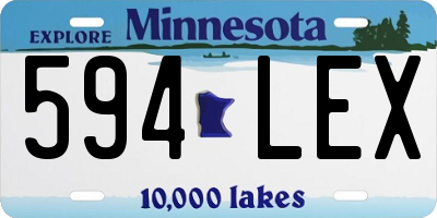MN license plate 594LEX
