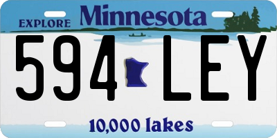 MN license plate 594LEY