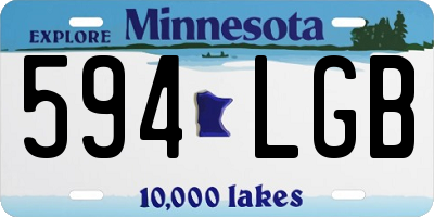 MN license plate 594LGB