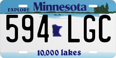 MN license plate 594LGC