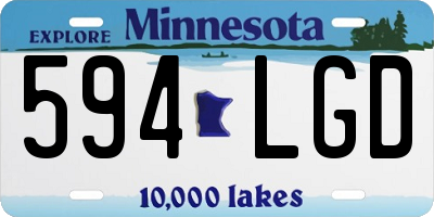 MN license plate 594LGD