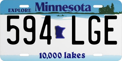 MN license plate 594LGE