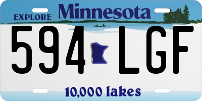 MN license plate 594LGF