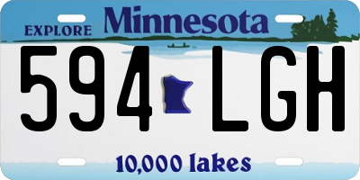 MN license plate 594LGH