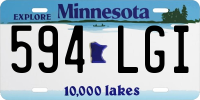 MN license plate 594LGI