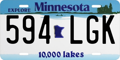 MN license plate 594LGK