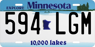 MN license plate 594LGM