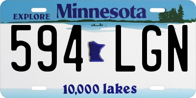 MN license plate 594LGN