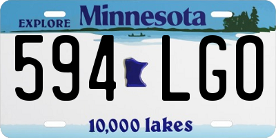 MN license plate 594LGO