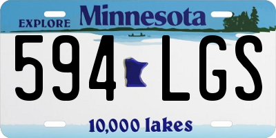 MN license plate 594LGS