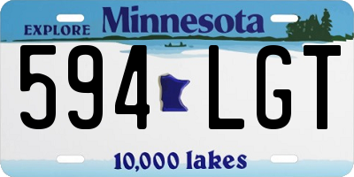 MN license plate 594LGT