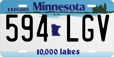 MN license plate 594LGV