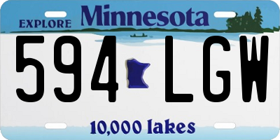 MN license plate 594LGW