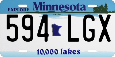 MN license plate 594LGX