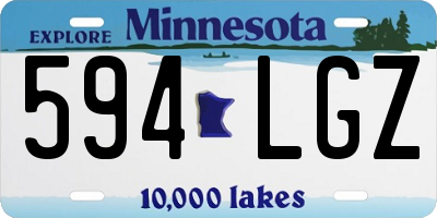 MN license plate 594LGZ