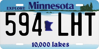 MN license plate 594LHT
