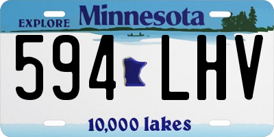 MN license plate 594LHV