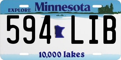 MN license plate 594LIB