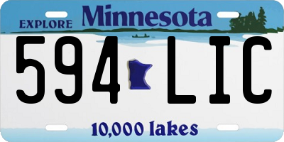 MN license plate 594LIC