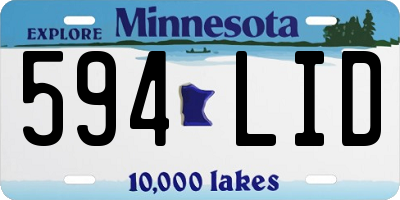 MN license plate 594LID