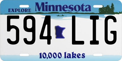 MN license plate 594LIG