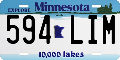 MN license plate 594LIM