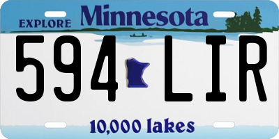 MN license plate 594LIR