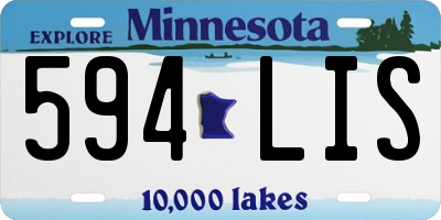 MN license plate 594LIS