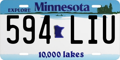 MN license plate 594LIU