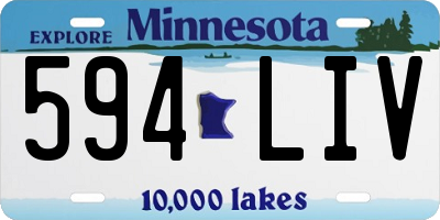 MN license plate 594LIV