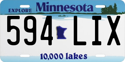 MN license plate 594LIX