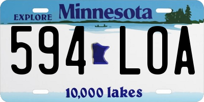 MN license plate 594LOA