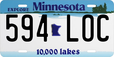 MN license plate 594LOC