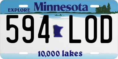 MN license plate 594LOD