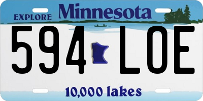 MN license plate 594LOE
