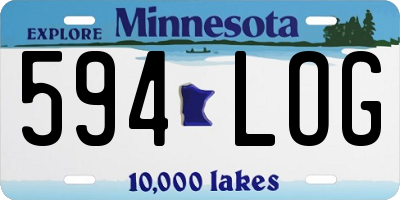 MN license plate 594LOG