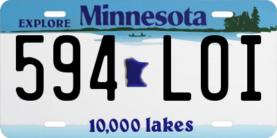 MN license plate 594LOI